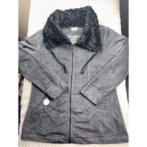 NWOT Royal Robbins Women's Jacket Soft Fleece Sherpa Collar Black Full Zip XL